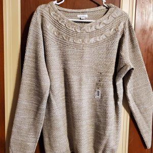 NWT XL Croft and Barrow Cream Cable Sweater